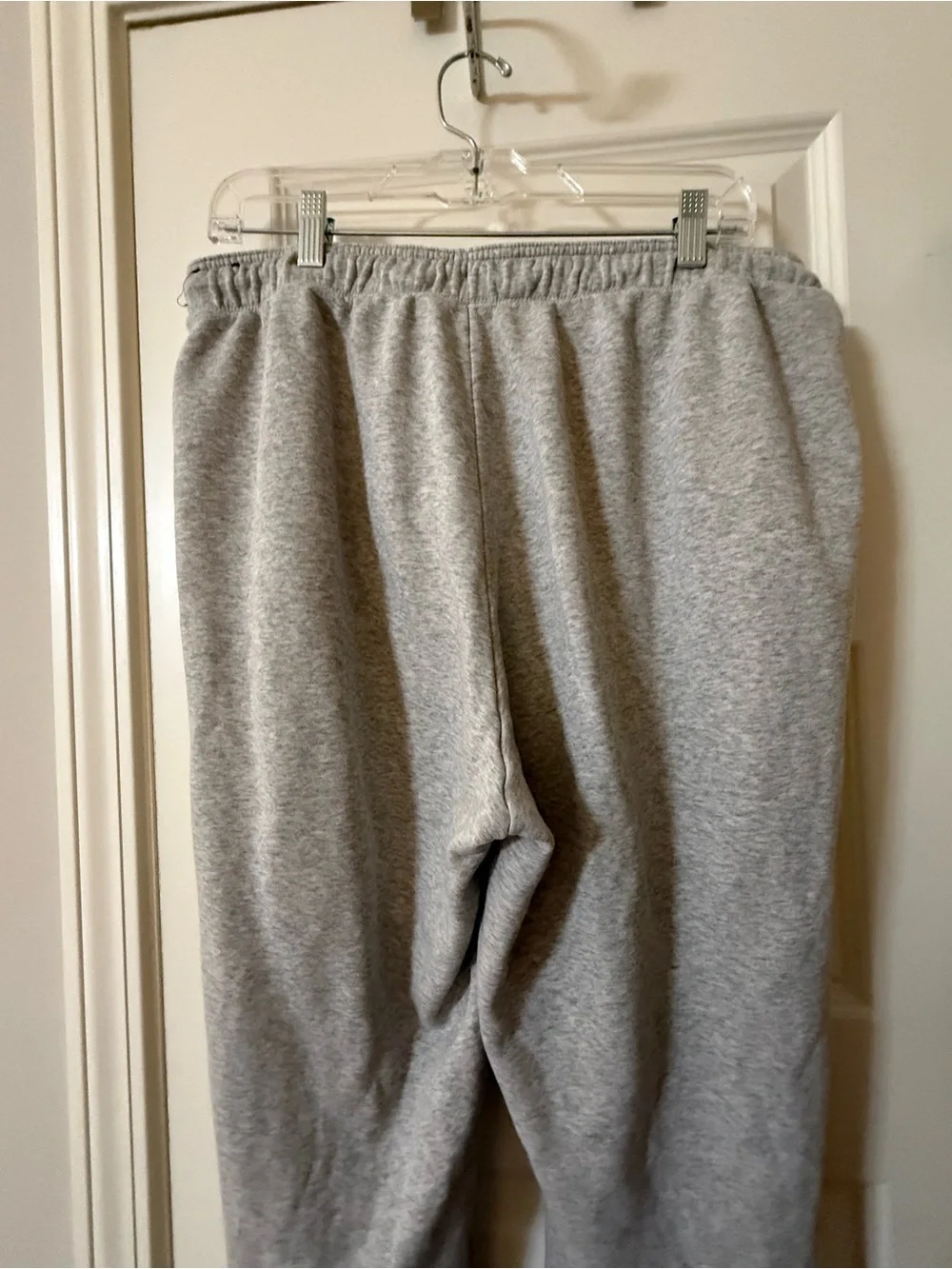 Nike Sportswear Open Hem Gray Sweatpants Fleece Wide Leg Drawstring Size XL